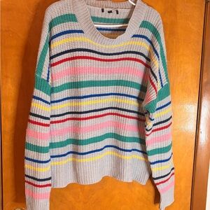 Striped Multicolor Knit Sweater - Women's